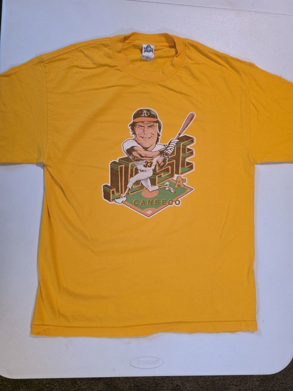 Vintage Jose Canseco Caricature T Shirt Oakland Athletics A's MLB Baseball Large